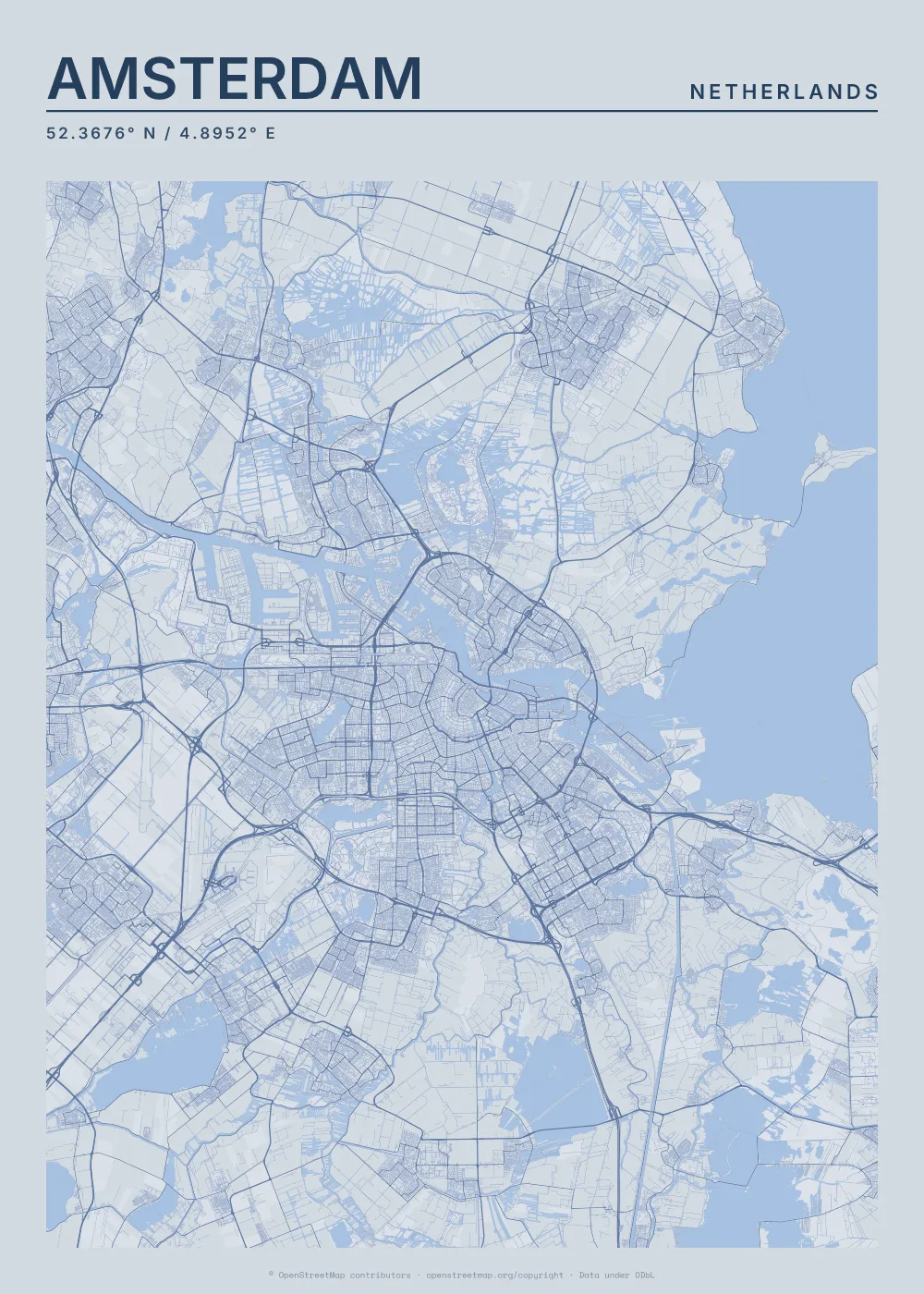Amsterdam map poster