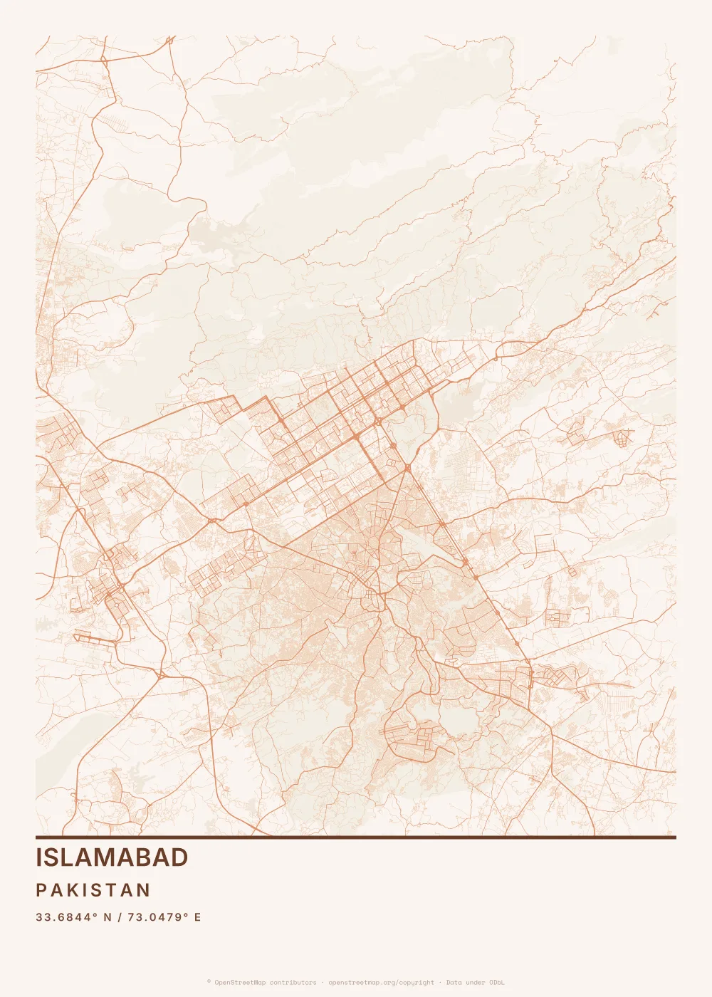 Islamabad map poster