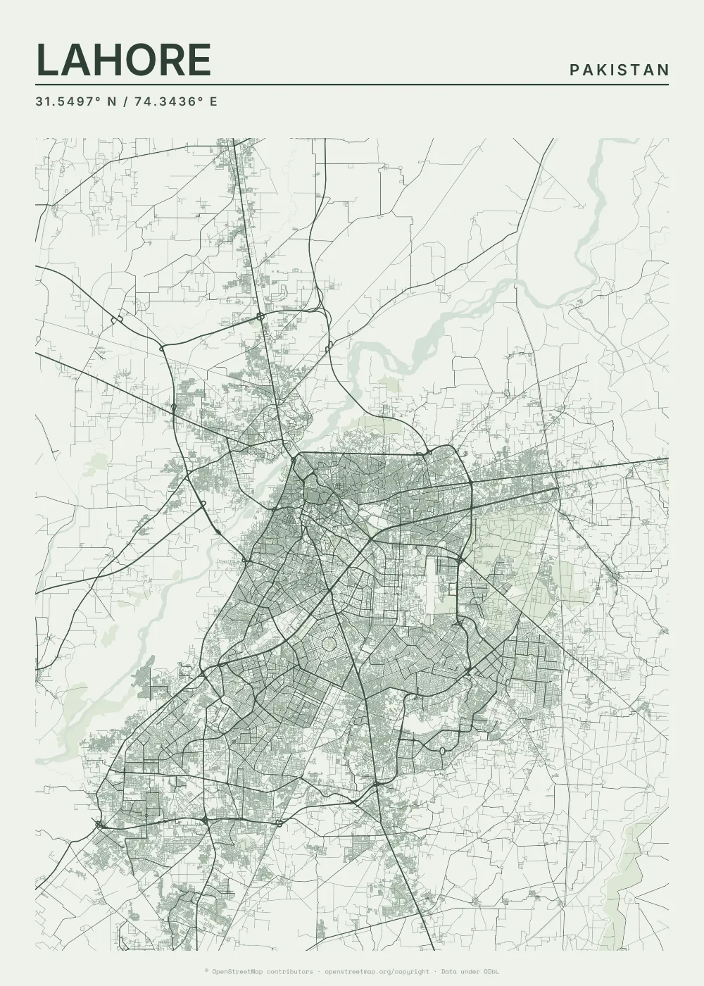 Lahore map poster