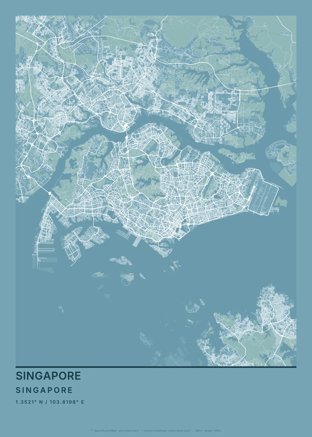 Singapore map poster