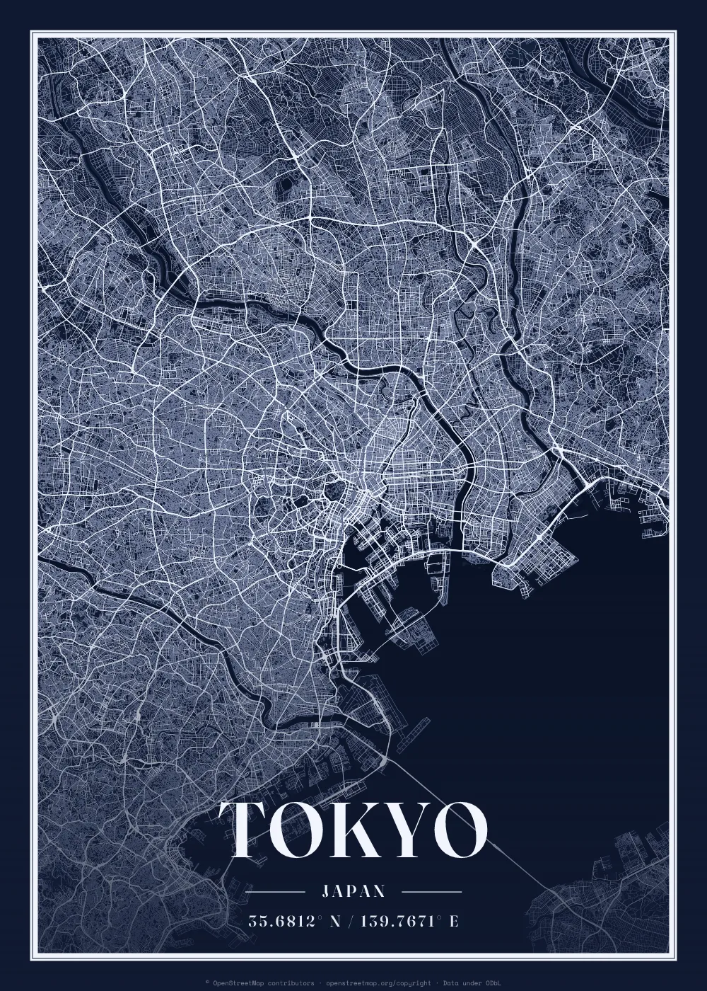 Tokyo map poster